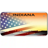 Indiana Amber Waves Plate American Flag Novelty Metal License Plate 6" x 3" (BP)