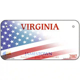 Virginia with American Flag Novelty Metal License Plate LP-12464 6" x 3" (BP)