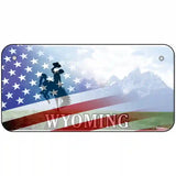 Wyoming Cowboy Plate American Flag Novelty Metal License Plate 6" x 3" (BP)