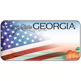 Georgia with American Flag Novelty Metal License Plate LP-12470 6" x 3" (BP)