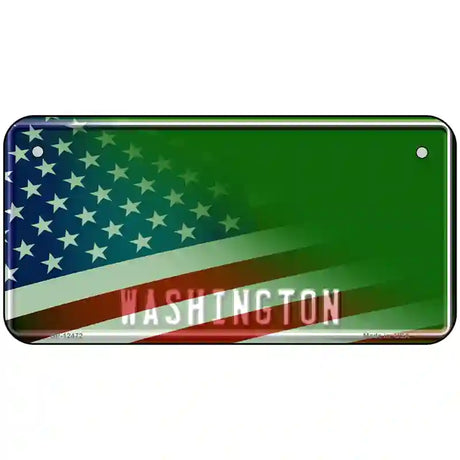 Washington with American Flag Novelty Metal License Plate LP-12472 6" x 3" (BP)