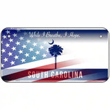 South Carolina with American Flag Novelty Metal License Plate LP-12473 6" x 3" (BP)