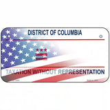 District of Columbia with American Flag Novelty Metal License Plate 6" x 3" (BP)