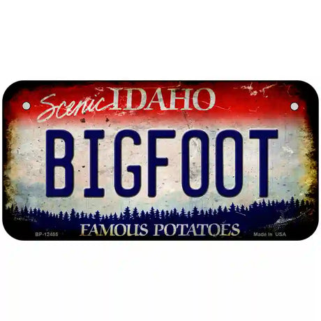 Bigfoot Idaho Novelty Metal License Plate 6" x 3" (BP)