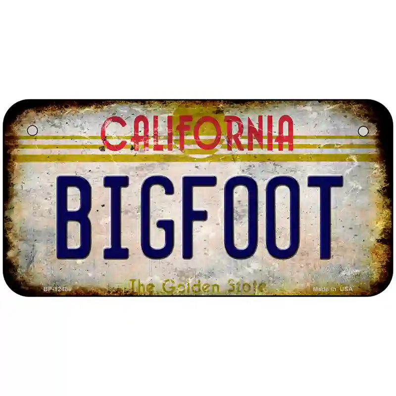 Bigfoot California Novelty Metal License Plate 6" x 3" (BP)