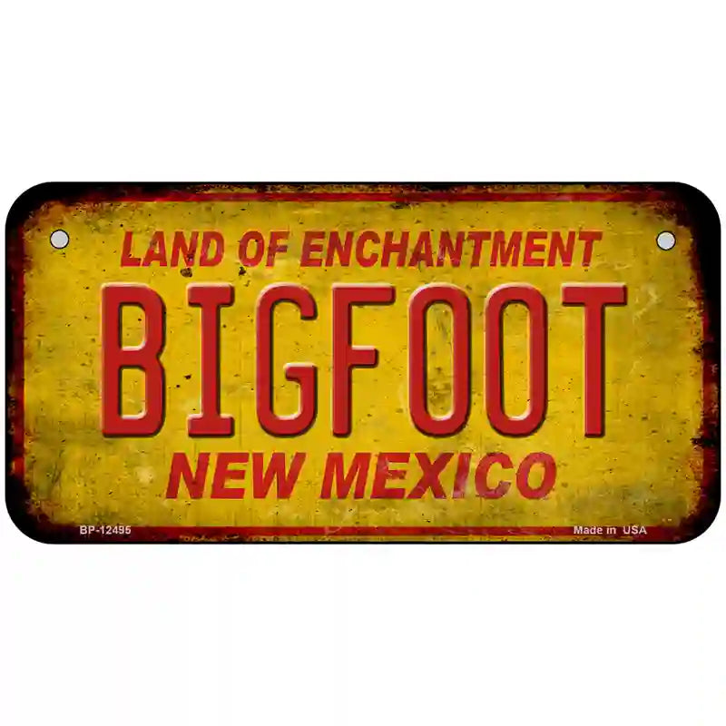 Bigfoot New Mexico Novelty Metal License Plate 6" x 3" (BP)