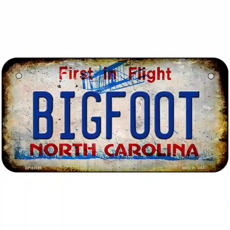 Bigfoot North Carolina Novelty Metal License Plate Tag 6" x 3" (BP)