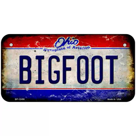 Bigfoot Ohio Novelty Metal License Plate 6" x 3" (BP)