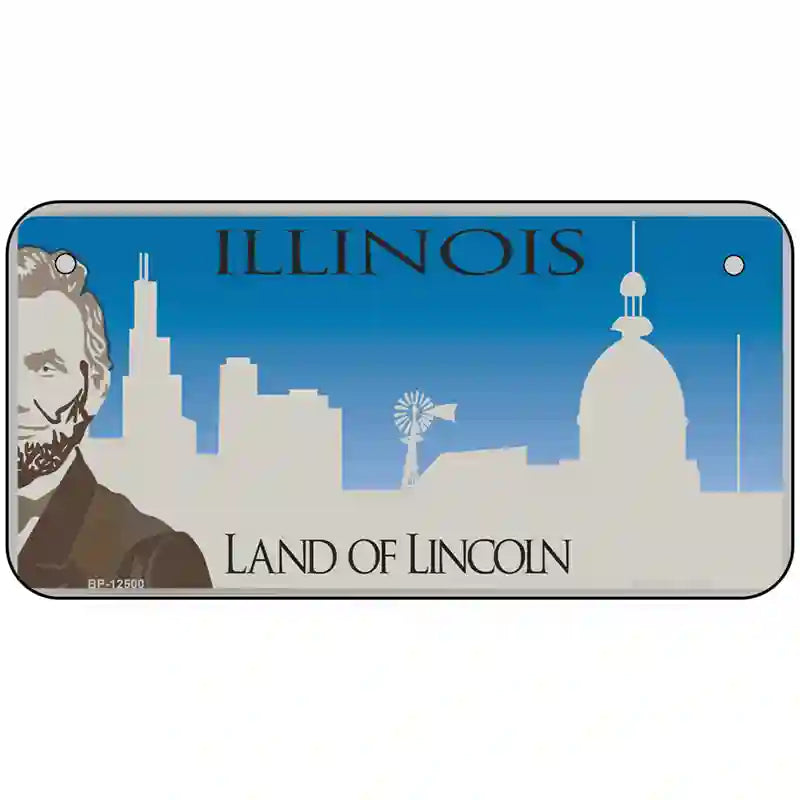 Illinois Blank Novelty Metal License Plate 6" x 3" (BP)