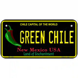 Green Chile New Mexico Black Novelty Metal License Plate 6" x 3" (BP)