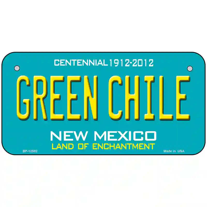 Green Chile New Mexico Green Novelty Metal License Plate 6" x 3" (BP)