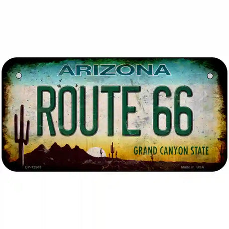 Route 66 Arizona Novelty Metal License Plate Tag LP-12503 6" x 3" (BP)