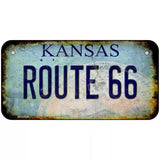 Route 66 Kansas Novelty Metal License Plate 6" x 3" (BP)