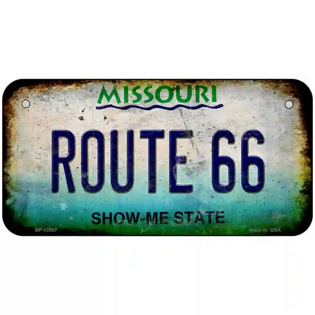 Route 66 Missouri Novelty Metal License Plate 6" x 3" (BP)