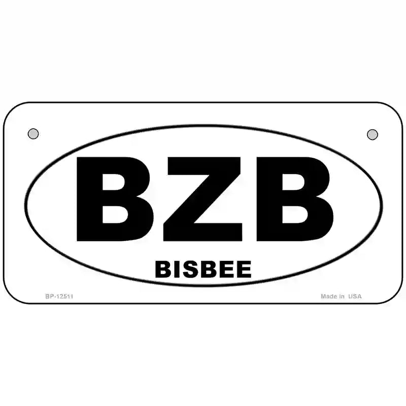 BZB Bisbee Arizona Novelty Metal License Plate 6" x 3" (BP)