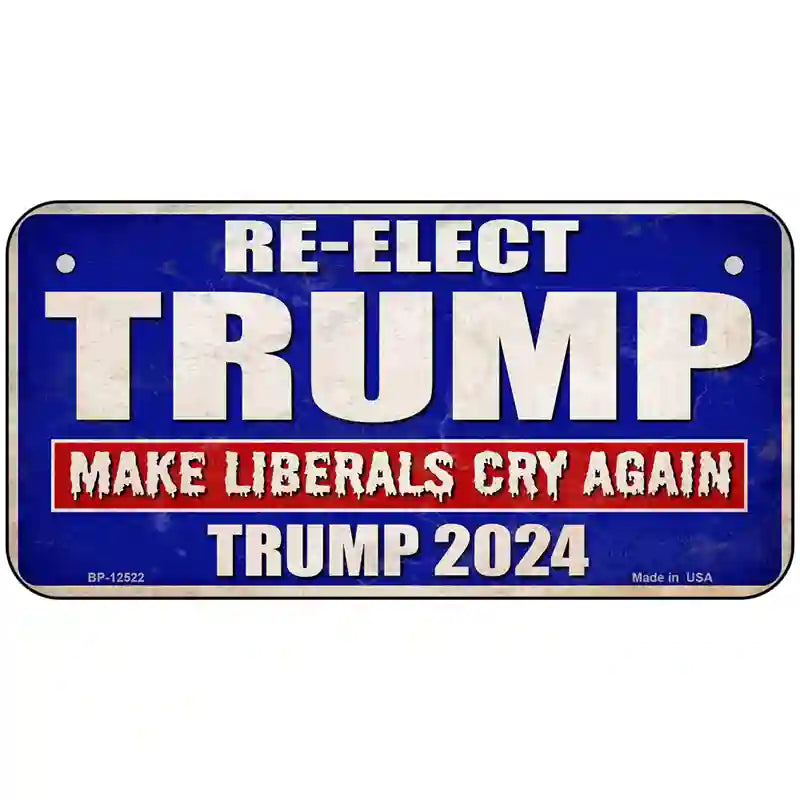 Re-Elect Trump 2024 Novelty Metal License Plate LP-12522