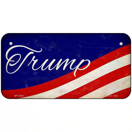 Trump on Waving Flag Novelty Metal License Plate 6" x 3" (BP)