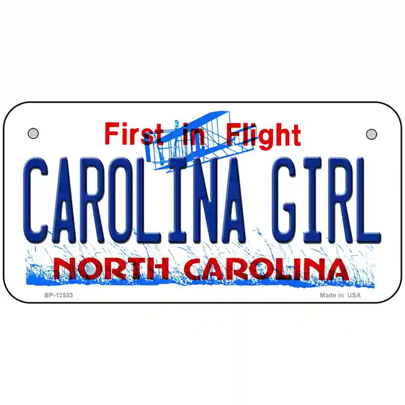 Carolina Girl North Carolina Novelty Metal License Plate 6" x 3" (BP)