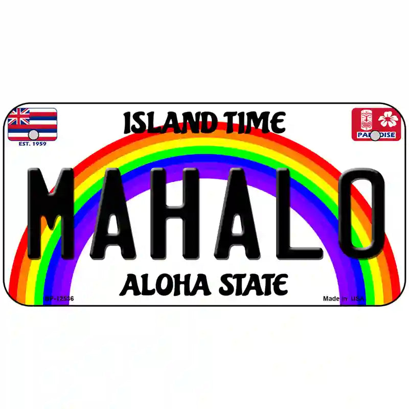 Mahalo Hawaii Novelty Metal License Plate 6" x 3" (BP)