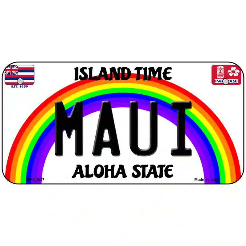 Maui Hawaii Novelty Metal License Plate 6" x 3" (BP)