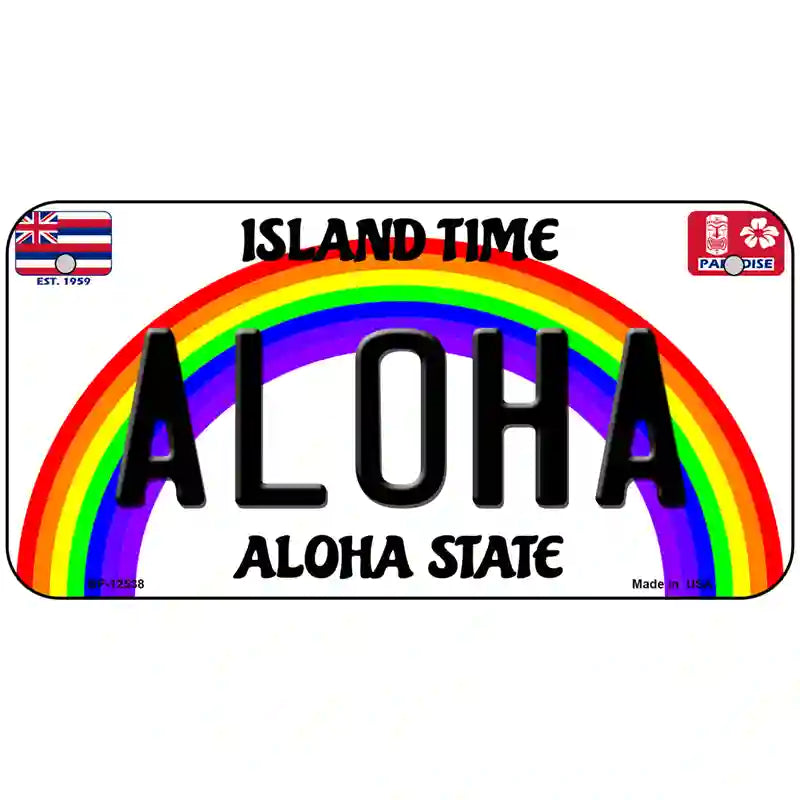 Aloha Hawaii Novelty Metal License Plate 6" x 3" (BP)