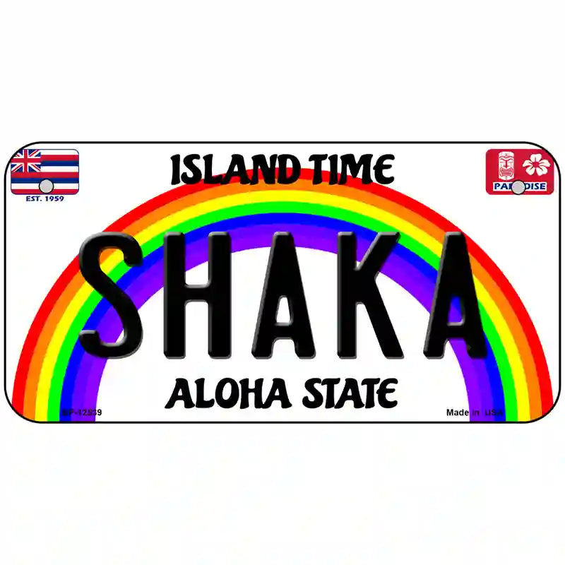 Shaka Hawaii Novelty Metal License Plate 6" x 3" (BP)