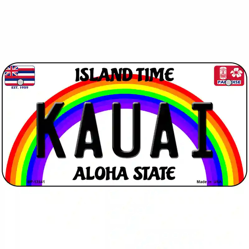 Kauai Hawaii Novelty Metal License Plate 6" x 3" (BP)