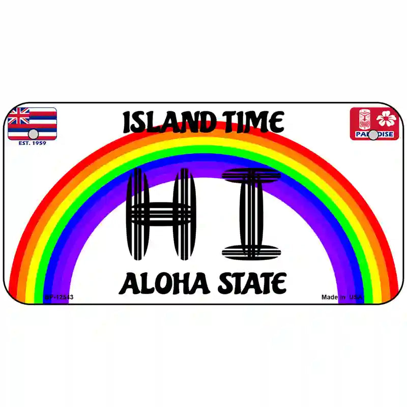 Hawaii Surfboard Novelty Metal License Plate 6" x 3" (BP)