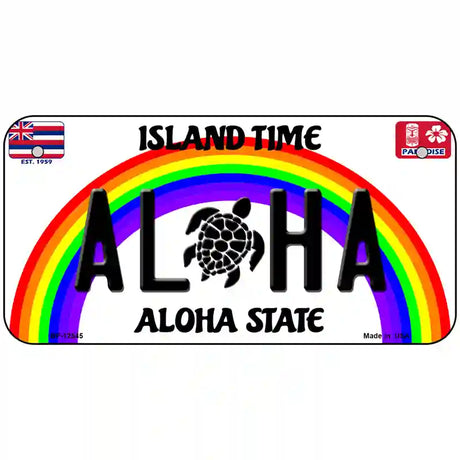 Aloha Turtle Hawaii Novelty Metal License Plate 6" x 3" (BP)