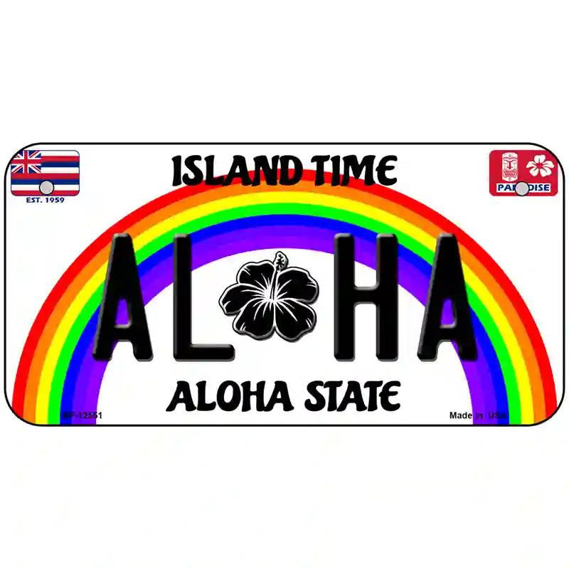 Aloha Hawaii Novelty Metal License Plate LP-12551 6" x 3" (BP)