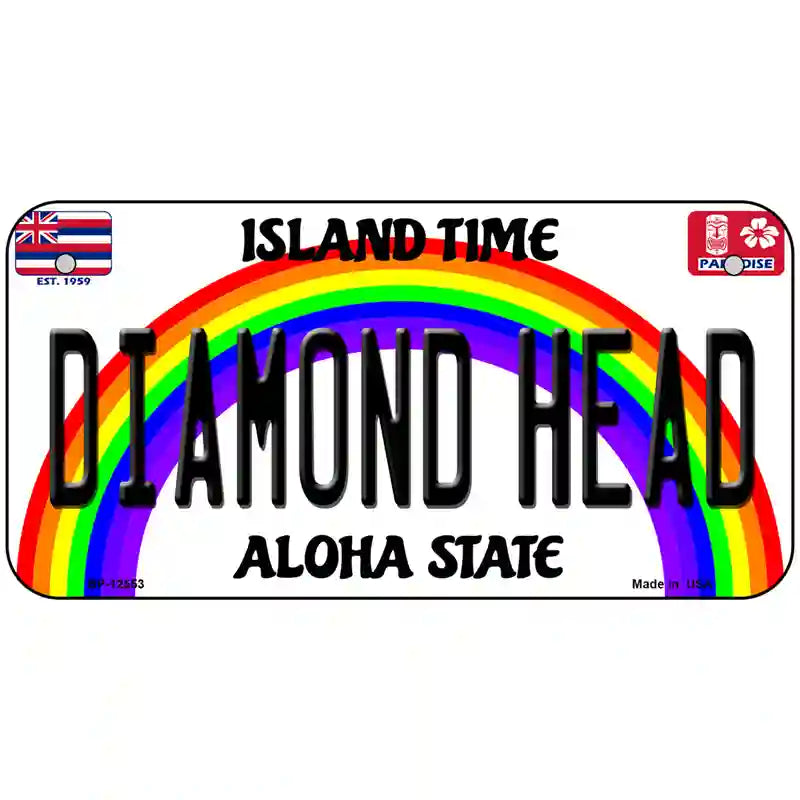 Diamond Head Hawaii Novelty Metal License Plate 6" x 3" (BP)