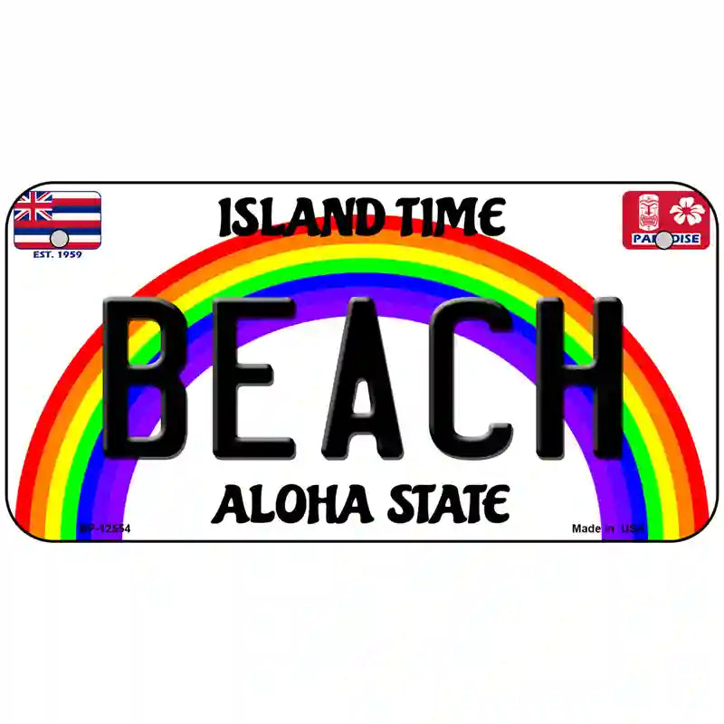 Beach Hawaii Novelty Metal License Plate 6" x 3" (BP)