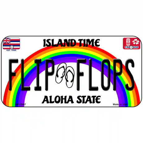 Flip Flops Hawaii Novelty Metal License Plate 6" x 3" (BP)