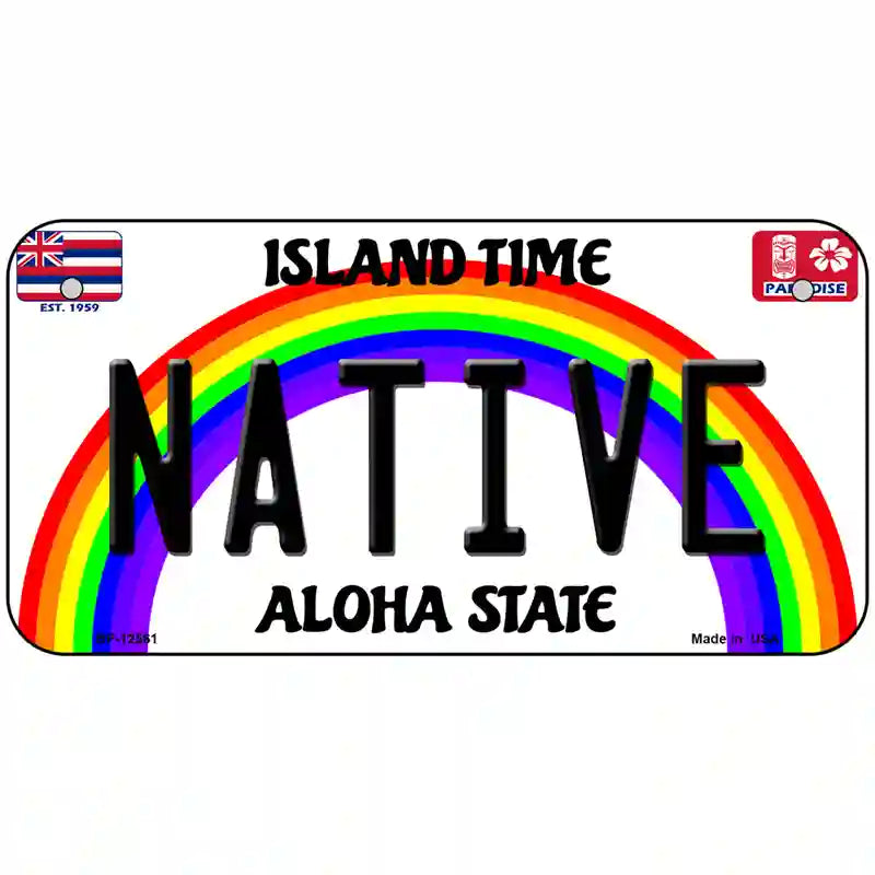 Native Hawaii Novelty Metal License Plate 6" x 3" (BP)