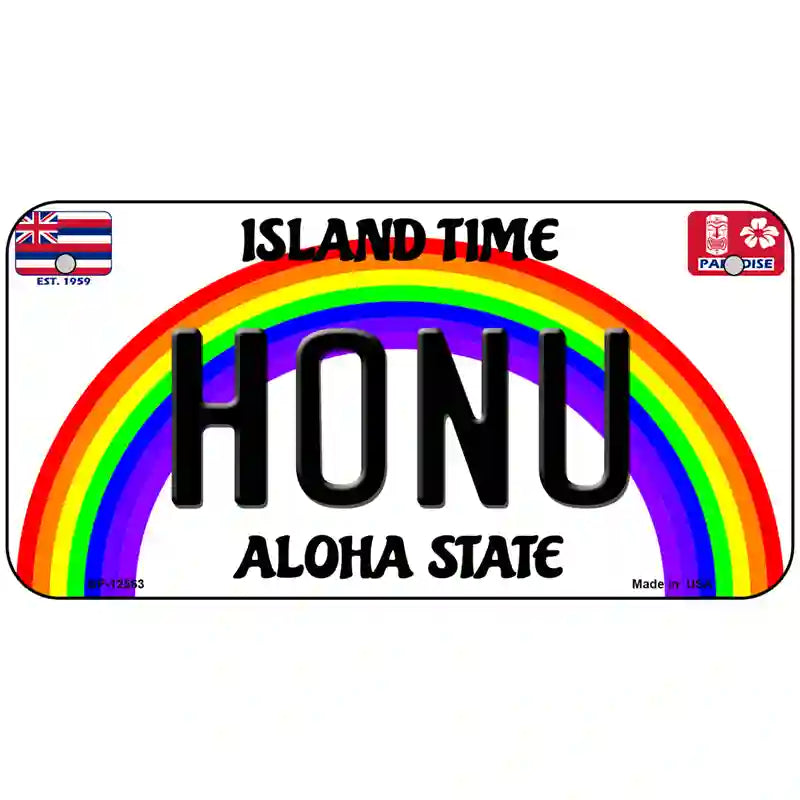 Honu Hawaii Novelty Metal License Plate 6" x 3" (BP)