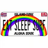 Eat Sleep Surf Hawaii Novelty Metal License Plate 6" x 3" (BP)