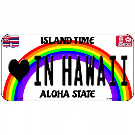 Love In Hawaii Novelty Metal License Plate 6" x 3" (BP)