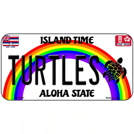 Turtles Hawaii Novelty Metal License Plate 6" x 3" (BP)