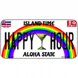 Happy Hour Hawaii Novelty Metal License Plate 6" x 3" (BP)