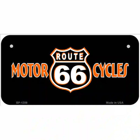 Route 66 Motorcycles Novelty Metal License Plate 6" x 3" (BP)