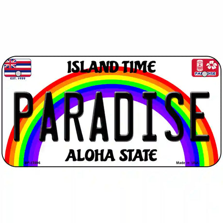 Paradise Hawaii Novelty Metal License Plate 6" x 3" (BP)