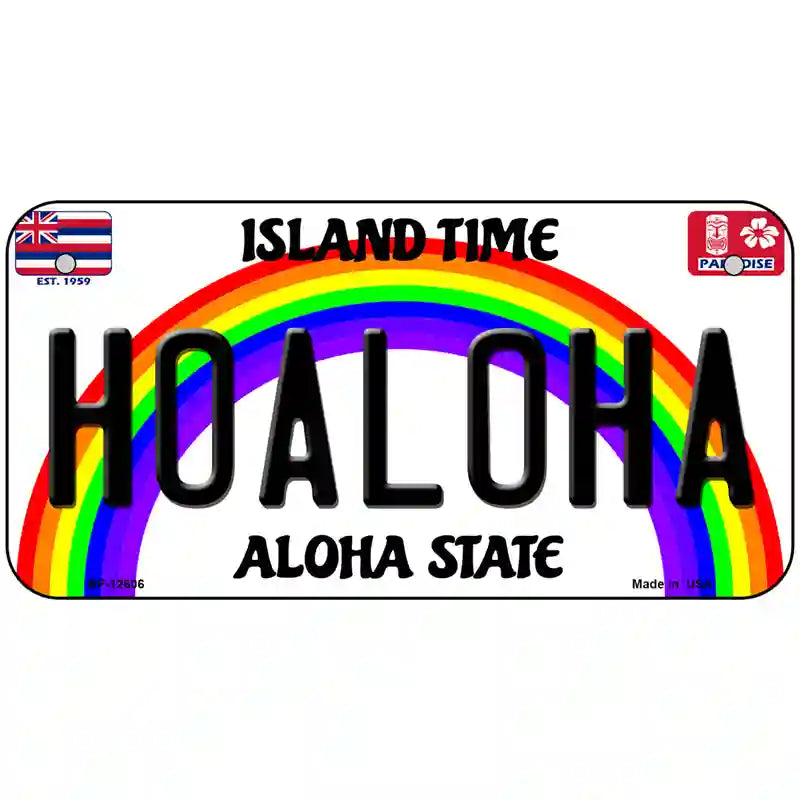 Hoaloha Hawaii Novelty Metal License Plate 6" x 3" (BP)