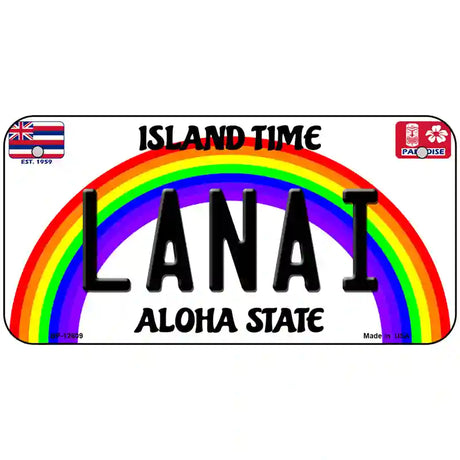 Lanai Hawaii Novelty Metal License Plate 6" x 3" (BP)