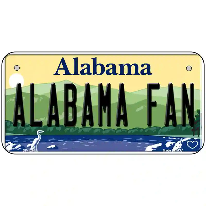 Alabama Fan Novelty Metal License Plate 6" x 3" (BP)