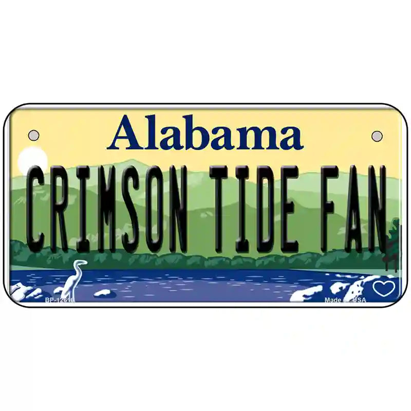 Crimson Tide Fan Novelty Metal License Plate 6" x 3" (BP)