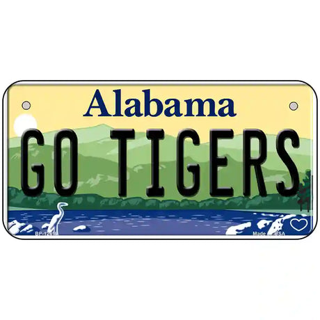 Go Tigers Novelty Metal License Plate 6" x 3" (BP)