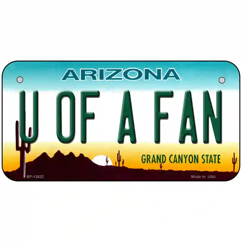 Univ of Arizona Fan Novelty Metal License Plate 6" x 3" (BP)