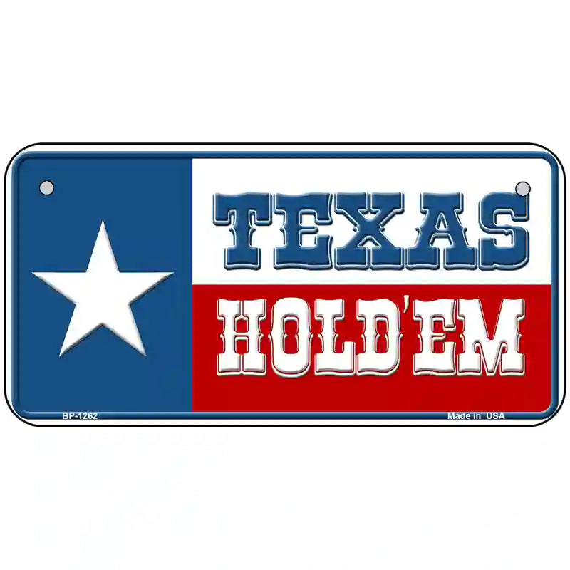 Texas Hold Em Novelty Metal License Plate 6" x 3" (BP)