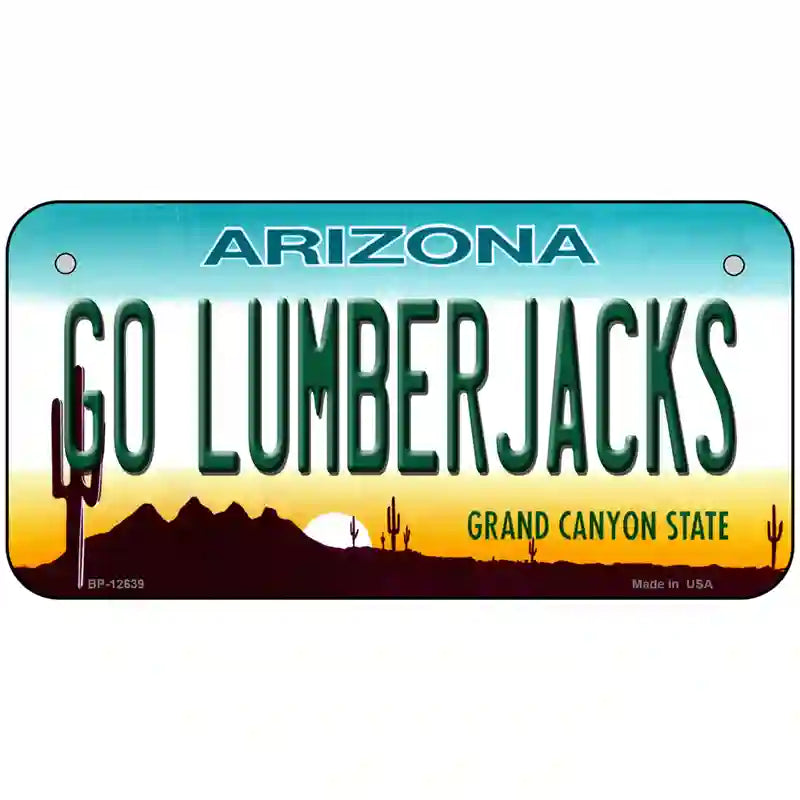 Go Lumberjacks Novelty Metal License Plate 6" x 3" (BP)