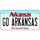 Go Arkansas Novelty Metal License Plate 6" x 3" (BP)